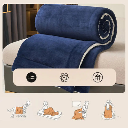 Reversible Velvet and Lambswool Blanket – Cozy for Every Season