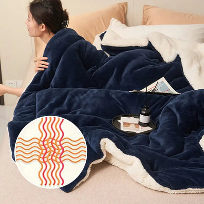 Reversible Velvet and Lambswool Blanket – Cozy for Every Season