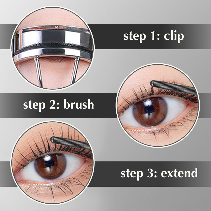 Waterproof Long-Lasting 3D Curling Metal Roller Mascara