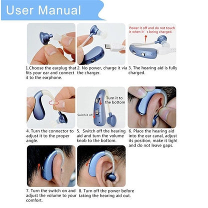 Bluetooth Hearing Aid Headphones for Seniors – USB Rechargeable