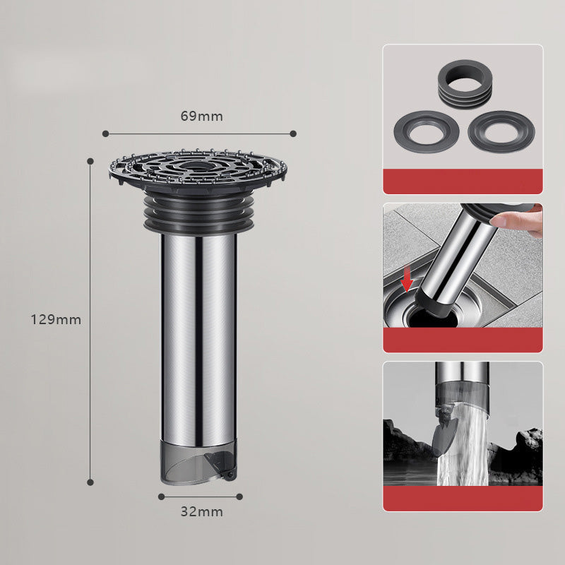 Floor Drain with Hair Catcher and Self-Closing Mechanism