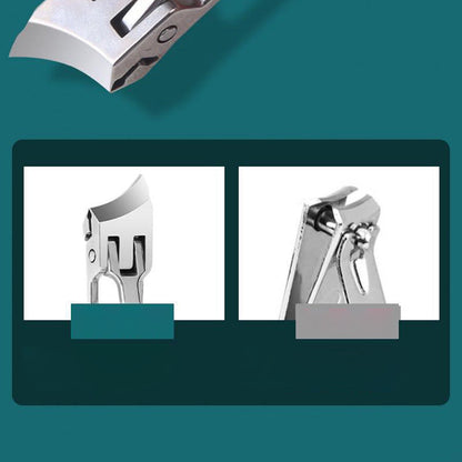 Ergonomically Angled Nail Clipper with Wide Cutting Opening – Splash-Proof