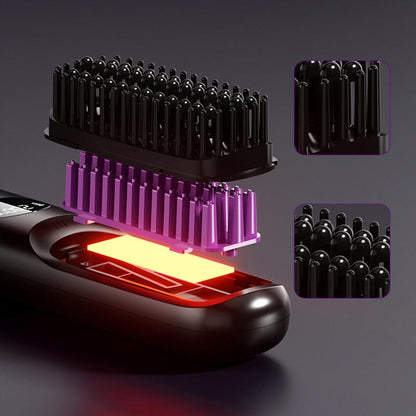Cordless Hair Straightening Brush with LED Display