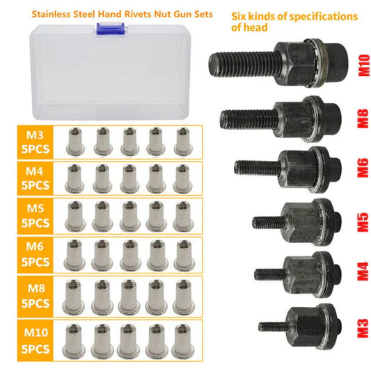 Flat Head Rivet Nut Insert Set