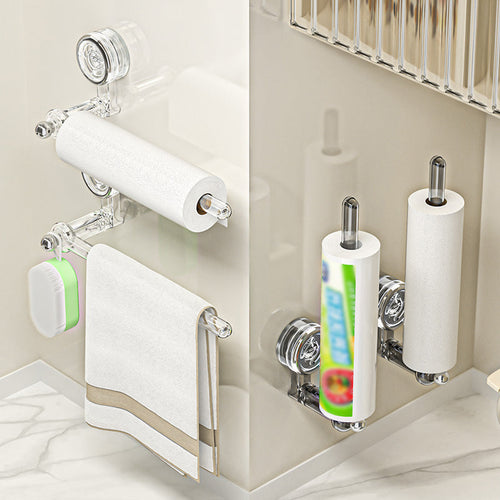 Vacuum Suction Cup Toilet Paper Holder - Multi-Functional Design
