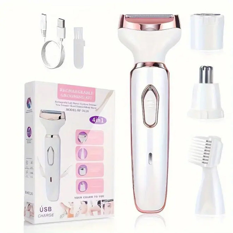 Wireless 4-in-1 Women's Grooming Device with 90 Min Runtime