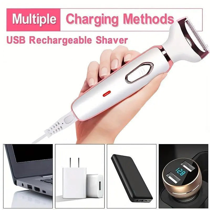 Wireless 4-in-1 Women's Grooming Device with 90 Min Runtime