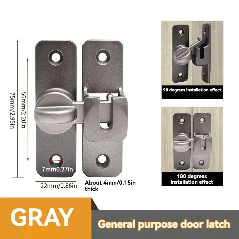 Durable Stainless Steel Slide Bolt | 90° Lock for Doors & Windows