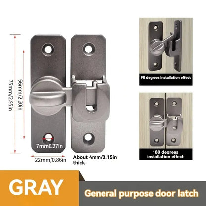 Durable Stainless Steel Slide Bolt | 90° Lock for Doors & Windows