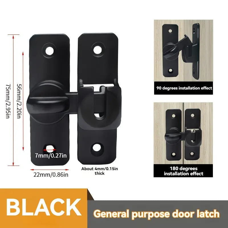 Durable Stainless Steel Slide Bolt | 90° Lock for Doors & Windows
