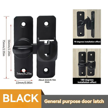Durable Stainless Steel Slide Bolt | 90° Lock for Doors & Windows
