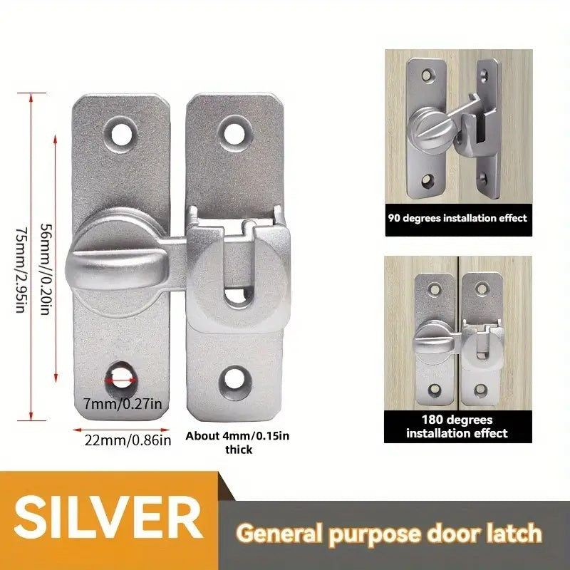 Durable Stainless Steel Slide Bolt | 90° Lock for Doors & Windows