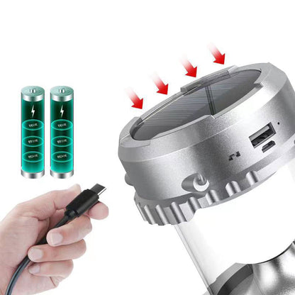 Portable Solar Light and Fan Combo for Outdoor Adventures