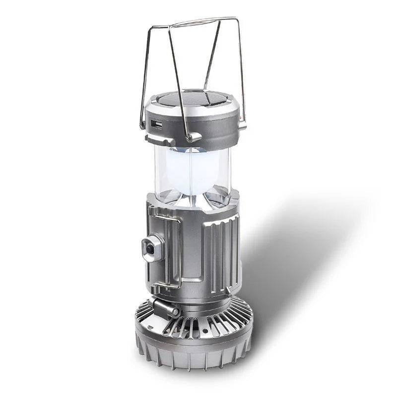Portable Solar Light and Fan Combo for Outdoor Adventures