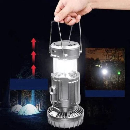 Stylish 6-in-1 LED Lantern - Portable, Rechargeable with Fan