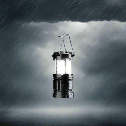 Stylish 6-in-1 LED Lantern - Portable, Rechargeable with Fan