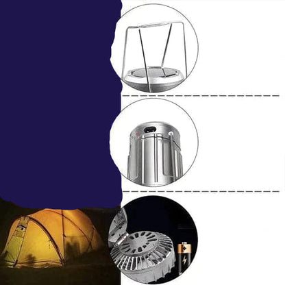Stylish 6-in-1 LED Lantern - Portable, Rechargeable with Fan