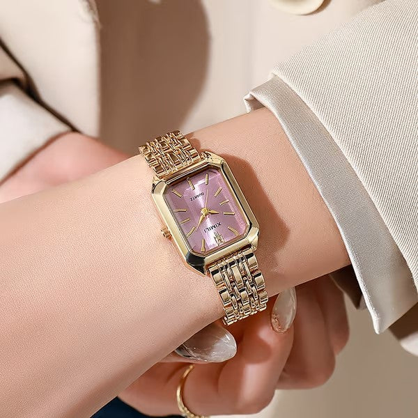 Elegant Rectangular Quartz Watch for Women