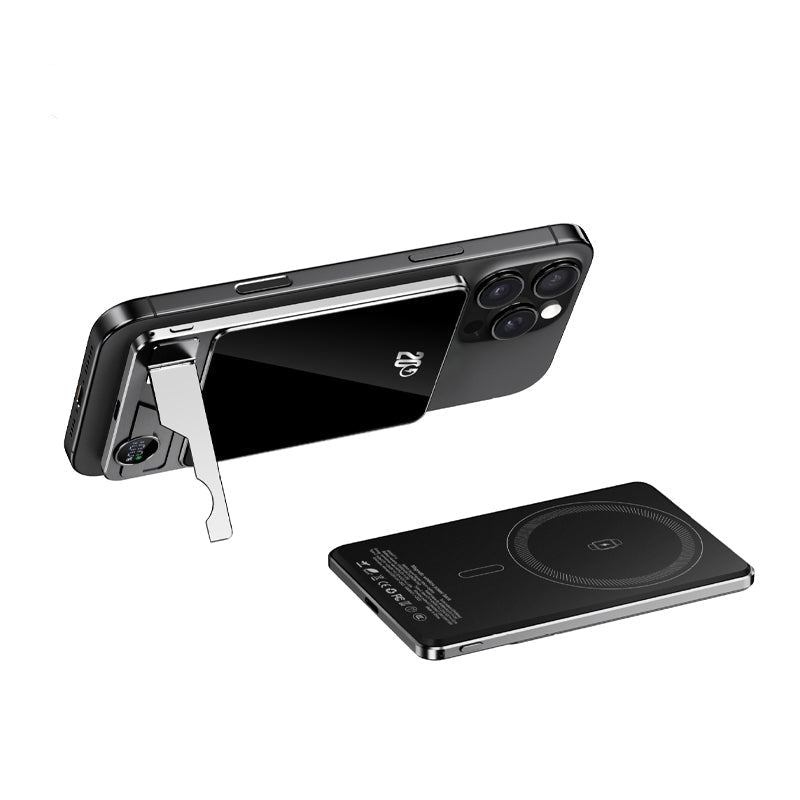 Dual-Mode Magnetic Power Bank with Built-in Stand for Convenient Charging