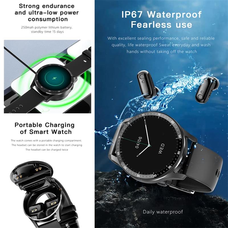 Smartwatch with Built-in Headphones – 2-in-1 Device