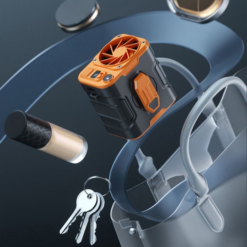 Portable Hands-Free Cooling Fan with Power Bank Functionality