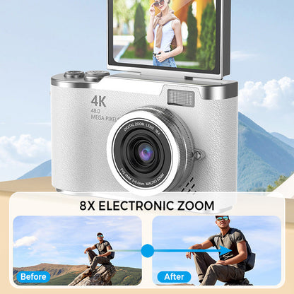 4K HD Digital Camera with Flip-Screen Display