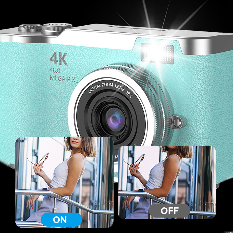 4K HD Digital Camera with Flip-Screen Display