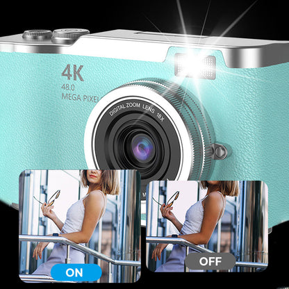 4K HD Digital Camera with Flip-Screen Display