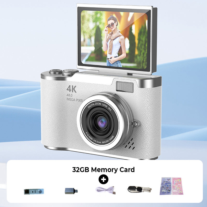 4K HD Digital Camera with Flip-Screen Display