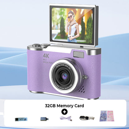 4K HD Digital Camera with Flip-Screen Display