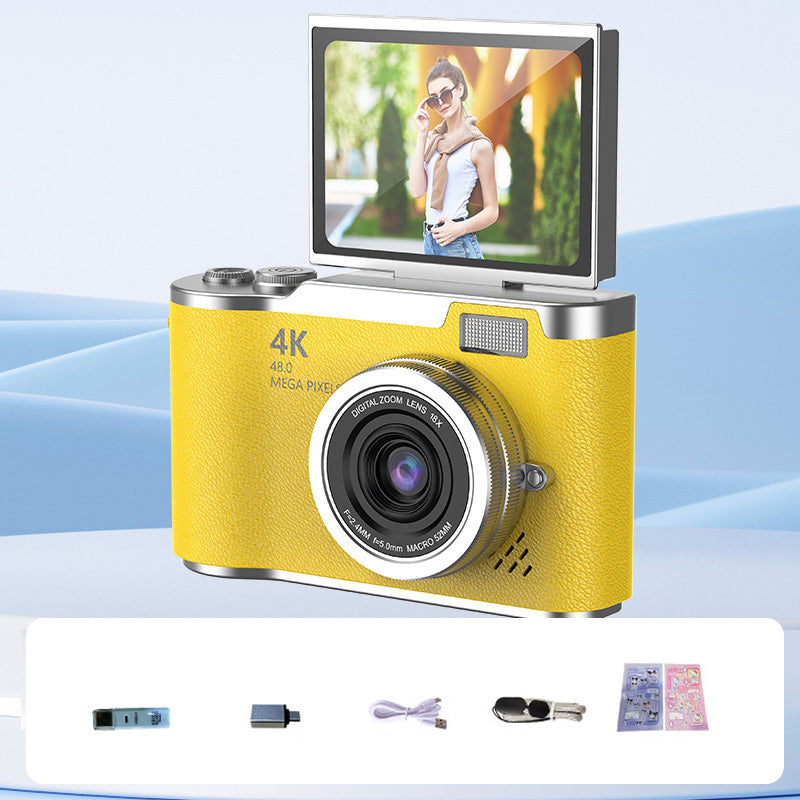4K HD Digital Camera with Flip-Screen Display