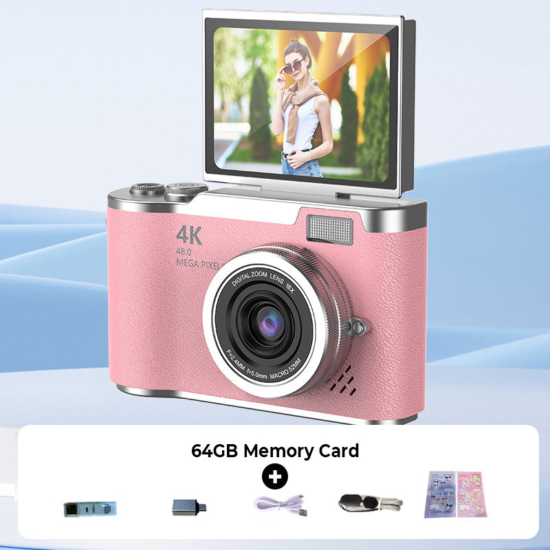 4K HD Digital Camera with Flip-Screen Display