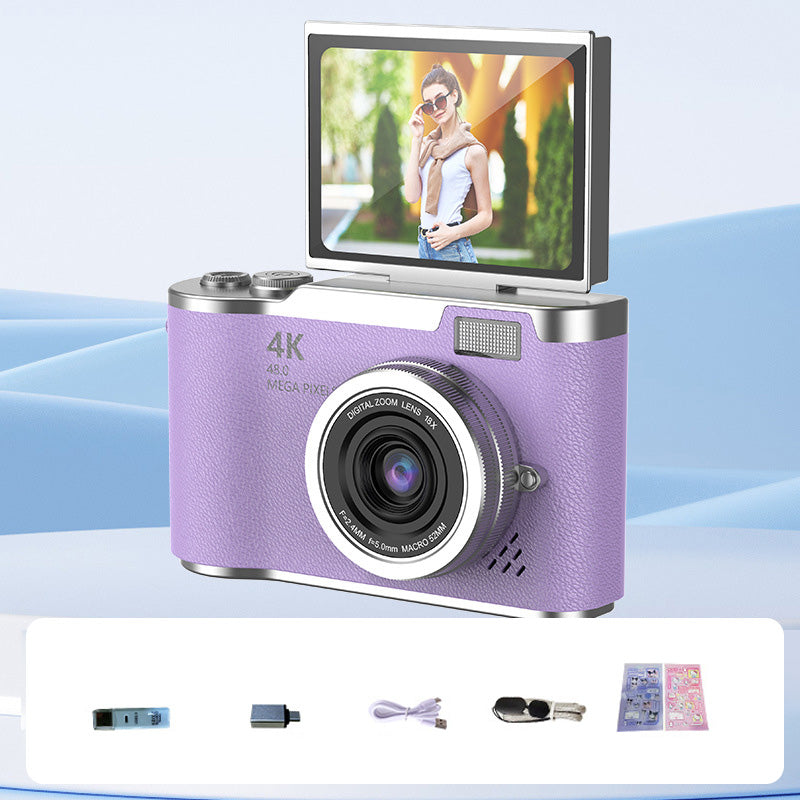 4K HD Digital Camera with Flip-Screen Display