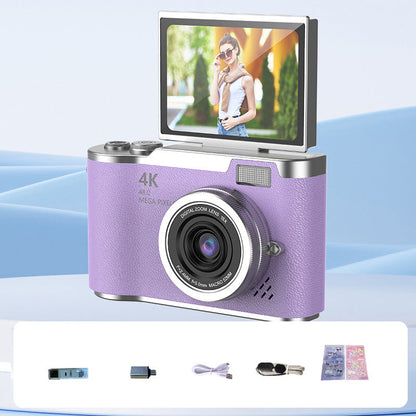 4K HD Digital Camera with Flip-Screen Display