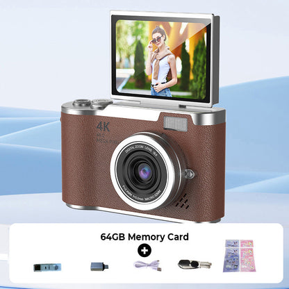 4K HD Digital Camera with Flip-Screen Display