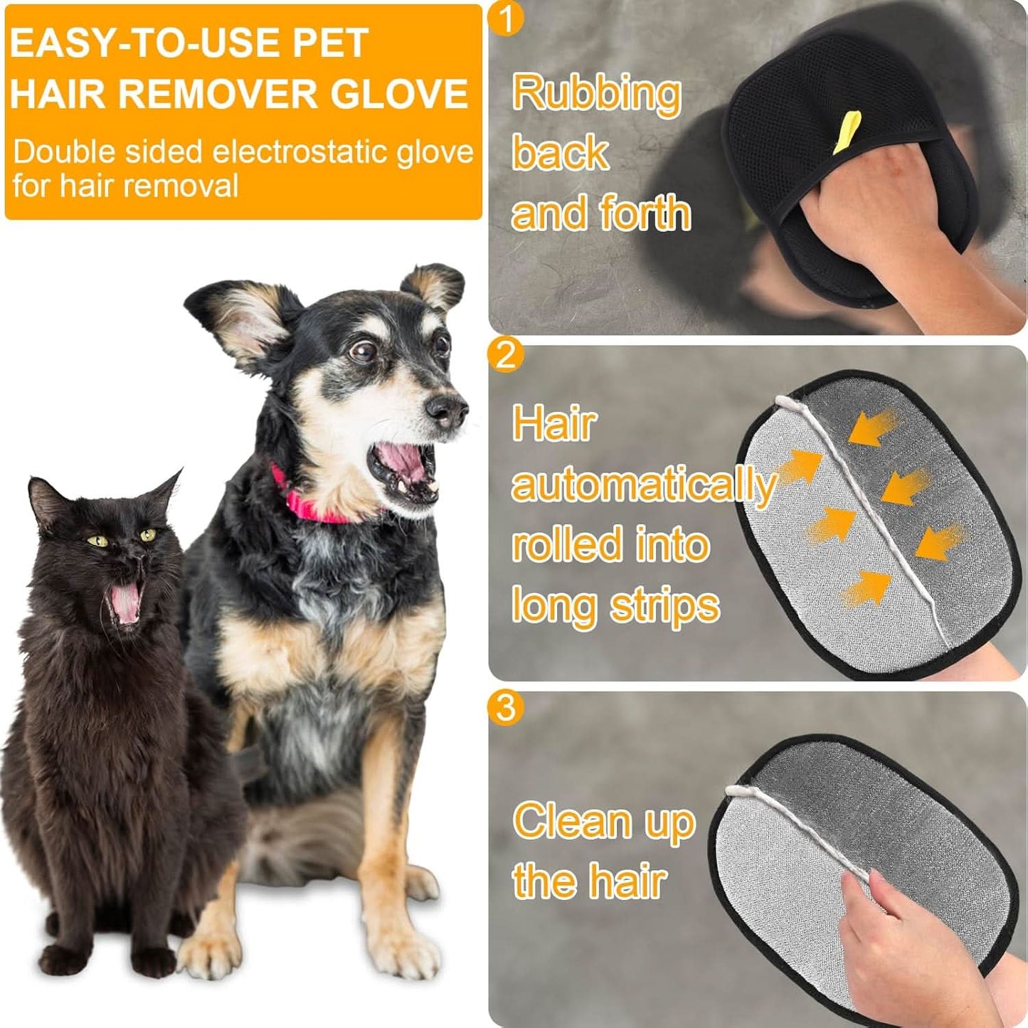 Pet Hair Eraser Gloves for Effortless Clean-Up