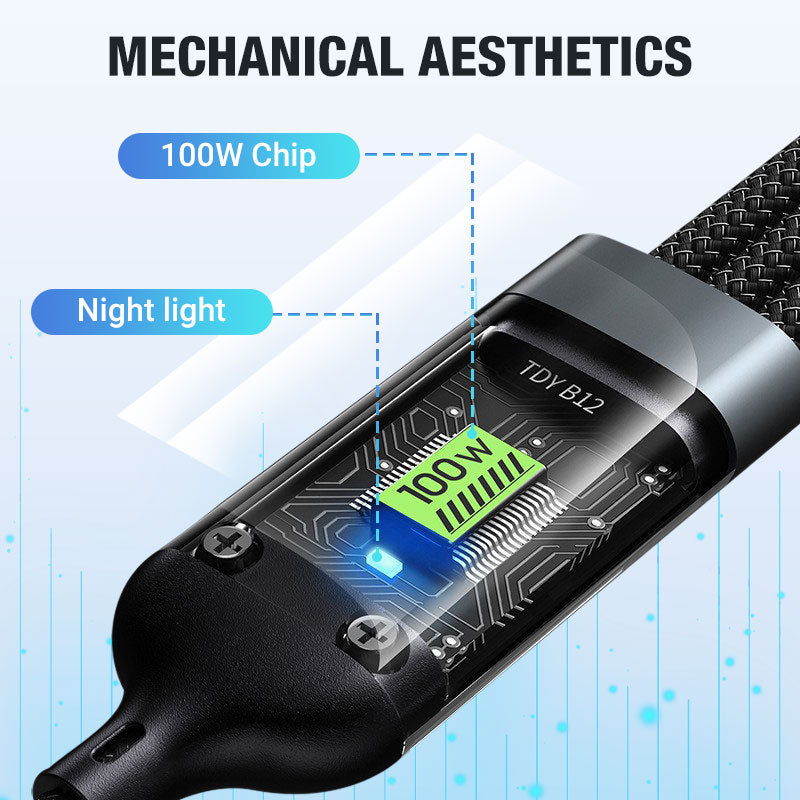Versatile 3-in-1 Charging Cable with LED | 1.2m Length | Multi-Device Compatibility