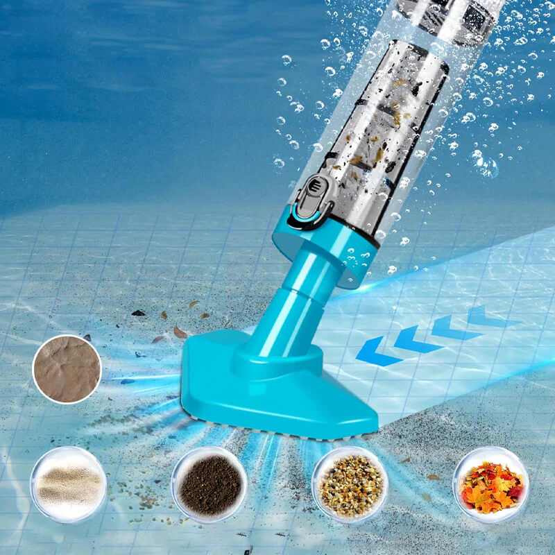 Versatile Cordless Pool Cleaner with Three Brush Attachments
