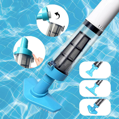 Versatile Cordless Pool Cleaner with Three Brush Attachments