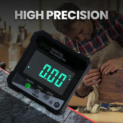 Precision Angle Finder with Laser & Magnetic Base | ±0.2° Accuracy | Rotating LCD Display | USB-C Rechargeable | IP54 Rated
