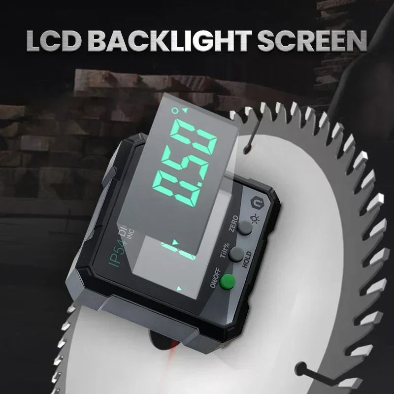 Precision Angle Finder with Laser & Magnetic Base | ±0.2° Accuracy | Rotating LCD Display | USB-C Rechargeable | IP54 Rated
