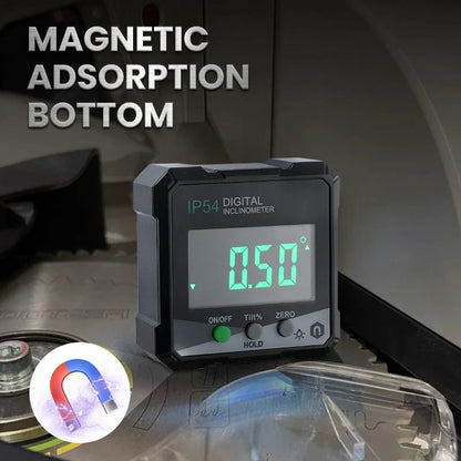 Precision Angle Finder with Laser & Magnetic Base | ±0.2° Accuracy | Rotating LCD Display | USB-C Rechargeable | IP54 Rated