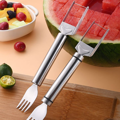 Stainless Steel 2-in-1 Watermelon Fork and Knife Set