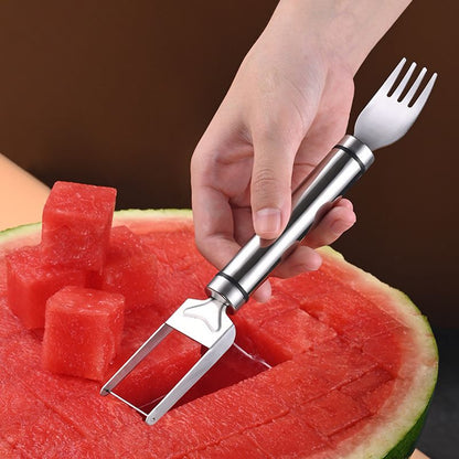 Stainless Steel 2-in-1 Watermelon Fork and Knife Set