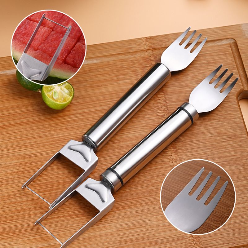 Stainless Steel 2-in-1 Watermelon Fork and Knife Set