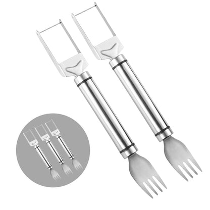 Stainless Steel 2-in-1 Watermelon Fork and Knife Set