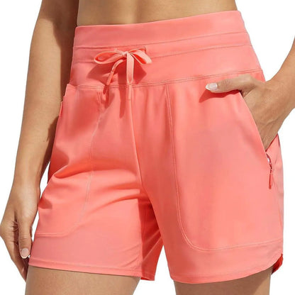 High-Waisted Quick-Dry Swim Shorts for Women