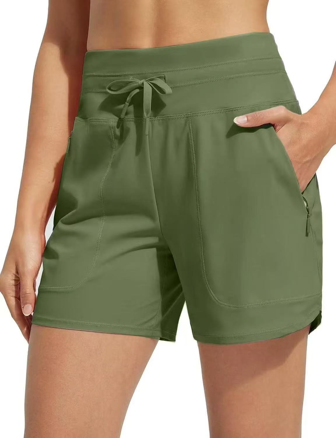 High-Waisted Quick-Dry Swim Shorts for Women