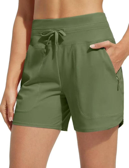 High-Waisted Quick-Dry Swim Shorts for Women