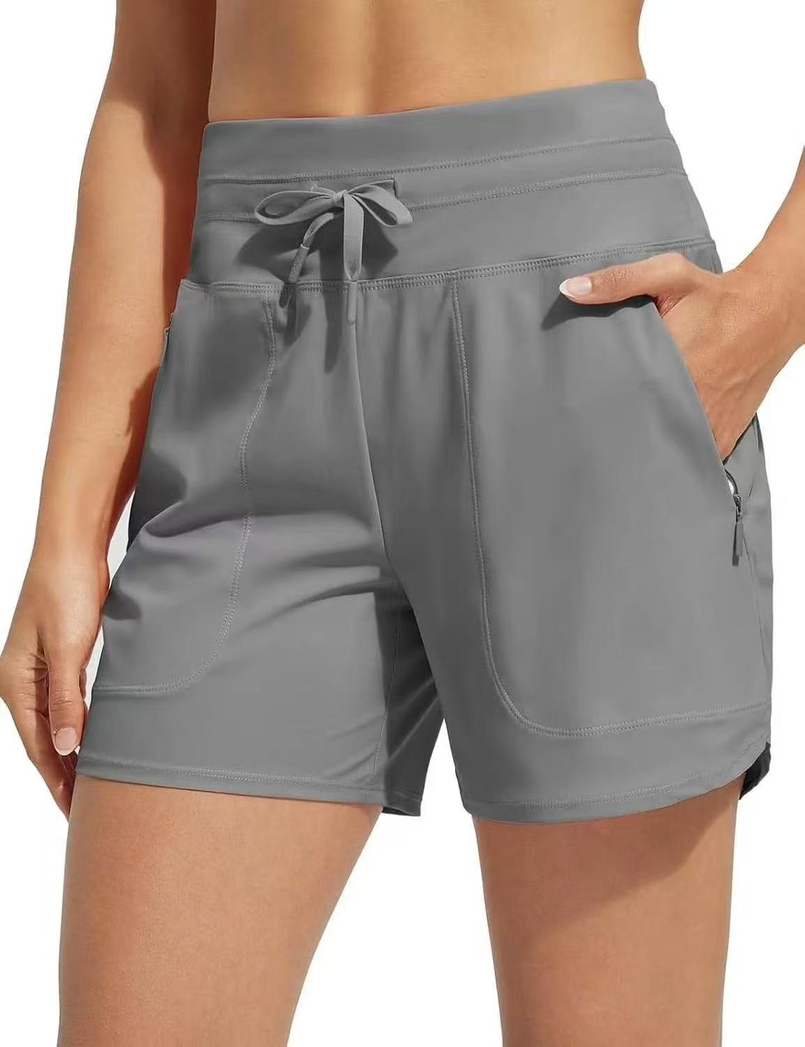 High-Waisted Quick-Dry Swim Shorts for Women